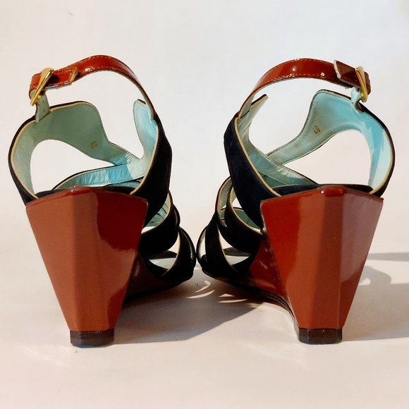 RARE Atalanta Weller red & black sculptural wedge sandal, EU40/US9.5 NWT - Picture 5 of 15